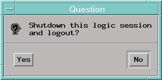 "Shutdown this logic session and logout?"